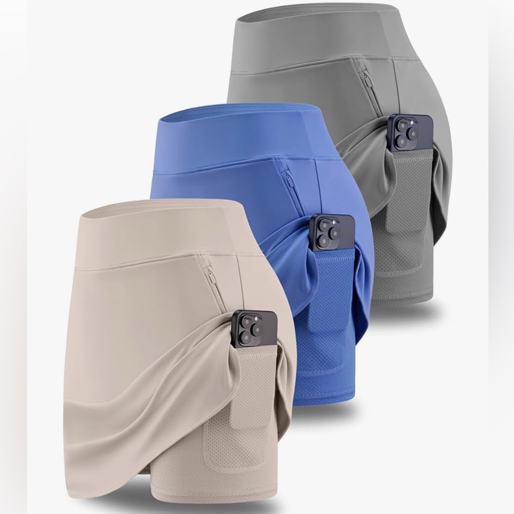 Liberty Pro 3 pack, womens skort, Active Shorts with Phone Pocket nwt - Picture 1 of 6
